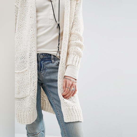 Free People Cream Open Knit Cardigan - Picture 2 of 10
